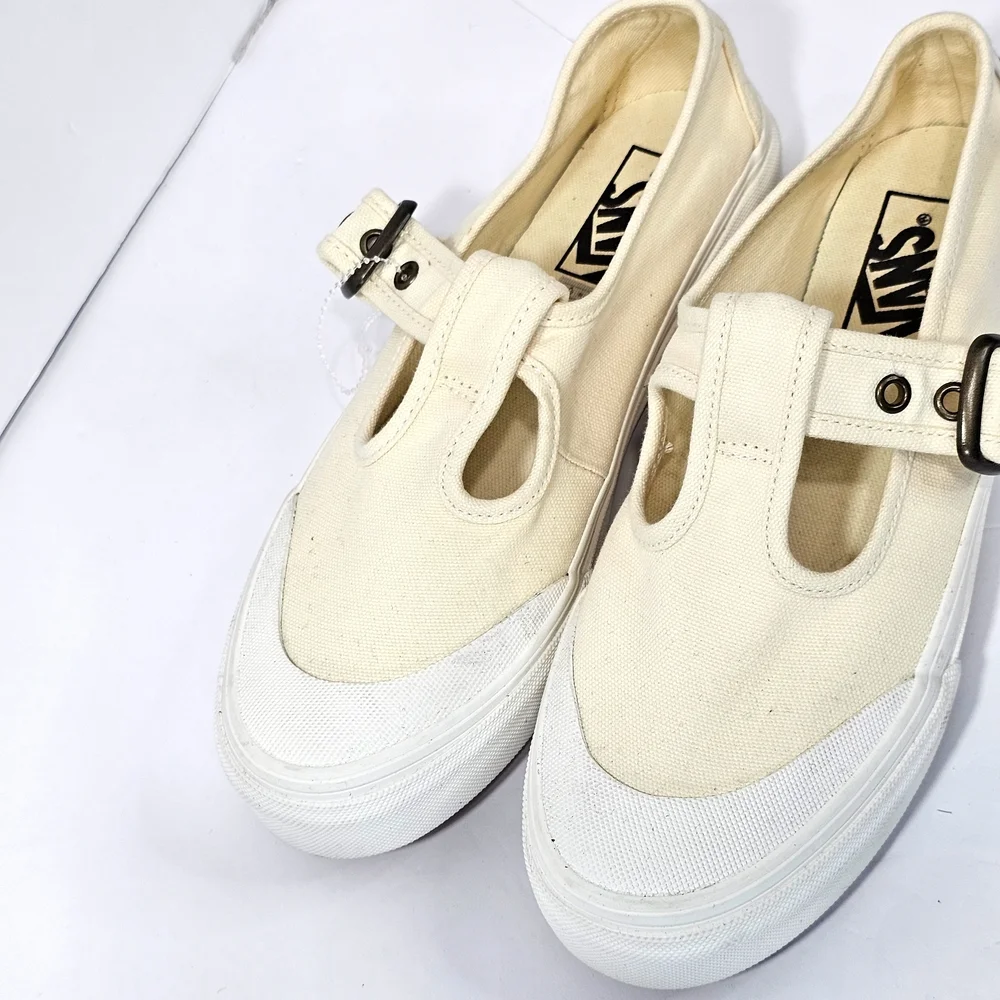 Vans Off-White Canvas Buckle Sneakers - Picture 6 of 12